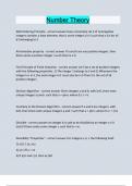 Number Theory Questions and answers latest update 