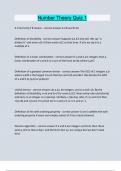 Number Theory Quiz 1 Questions and answers latest update 