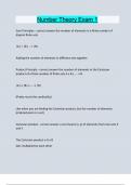 Number Theory Exam 1 Questions and answers latest update 