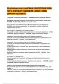 Florida laws and rule EXAM &lpar;QUESTIONS WITH 100&percnt; CORRECT ANSWERS &rpar; &lpar;2024 &sol; 2025&rpar; &lpar;Verified by Experts&rpar;