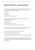 Mental Health Pre- assessment quiz with 100&percnt; correct answers