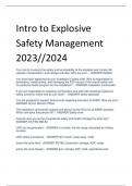 Intro to Explosive  Safety Management 2023//2024