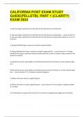 CALIFORNIA POST EXAM STUDY GUIDE&lpar;PELLETB&rpar;&period; PART 1 &lpar;CLARITY&rpar; EXAM 2024 