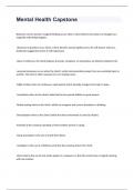Mental Health Capstone exam 2024 with 100&percnt; correct answers