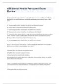 ATI Mental Health Proctored Exam Review with 100&percnt; correct answers