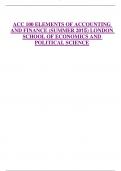 ACC 100 ELEMENTS OF ACCOUNTING AND FINANCE &lpar;SUMMER 2015&rpar; EXAM QUESTIONS &lpar;LSE&rpar;
