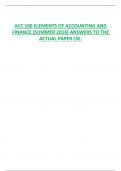 ACC 100 ELEMENTS OF ACCOUNTING AND FINANCE &lpar;SUMMER 2016&rpar; ANSWERS TO THE  ACTUAL PAPER LSE
