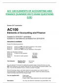 ACC 100 ELEMENTS OF ACCOUNTING AND FINANCE &lpar;SUMMER 2017&rpar; EXAM QUESTIONS  &lpar;LSE&rpar;
