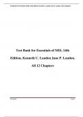Test Bank for Essentials of MIS, 14th Edition, Kenneth C. Laudon Jane P. Laudon. All 12 Chapters