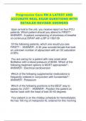 Progressive Care RN A &vert; LATEST AND  ACCURATE REAL EXAM QUESTIONS WITH  DETAILED REVISED ANSWERS