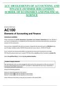 ACC 100 ELEMENTS OF ACCOUNTING AND FINANCE &lpar;SUMMER 2020&rpar; EXAM QUESTIONS  &lpar;LSE&rpar;