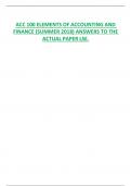ACC 100 ELEMENTS OF ACCOUNTING AND FINANCE &lpar;SUMMER 2018&rpar; ANSWERS TO THE  ACTUAL PAPER LSE