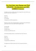 New York State Auto Damage and Theft  UPDATED Test Questions and 100&percnt;  CORRECT Answers