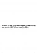 Accuplacer Next Generation Reading 2024 Questions and Answers | 100%Correct and Verified.