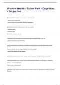 Shadow Health - Esther Park - Cognition - Subjective exam 2024 with correct answers