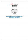 OCR  A Level Ancient History  H407/11 Sparta and the Greek World  Question paper And Mark Scheme merged 