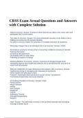 CRSS Exam Actual Questions and Answers with Complete Solution.