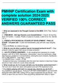 PMHNP Certification Exam with complete solution 2024/2025  VERIFIED 100% CORRECT  ANSWERS GUARANTEED PASS