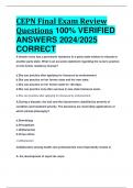 CEPN Final Exam Review Questions 100&percnt; VERIFIED  ANSWERS 2024&sol;2025  CORRECT