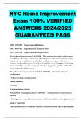 BEST REVIEW NYC Home Improvement Exam 100% VERIFIED  ANSWERS 2024/2025  GUARANTEED PASS