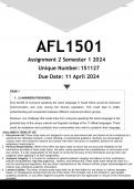 AFL1501 Assignment 2 (ANSWERS) Semester 1 2024 - DISTINCTION GUARANTEED.
