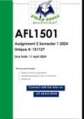AFL1501 Assignment 2 (QUALITY ANSWERS) Semester 1 2024