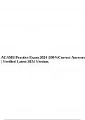 ACAMS Practice Exam 2024 |100%Correct Answers | Verified Latest 2024 Version.