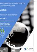 ASSESSMENT OF HIGHER EDUCATION LEARNING OUTCOMES AHELO FEASIBILITY STUDY REPORT VOLUME 1 DESIGN AND IMPLEMENTATION Karine Tremblay Diane Lalancette Deborah Roseveare