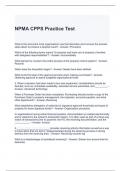 NPMA CPPS Practice Test with correct Answers 2024