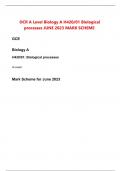 OCR A Level Biology A H420/01 Biological  processes JUNE 2023 MARK SCHEME