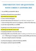 EMR WRITTEN TEST 100 QUESTIONS WITH CORRECT ANSWERS 2024