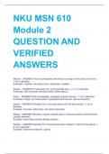 NKU MSN 610  Module 2 QUESTION AND  VERIFIED  ANSWERS