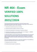 NR 464 - Exam  VERIFIED 100%  SOLUTIONS  2023//2024