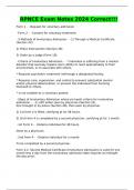 RPNCE Exam Notes 2024 Correct&excl;&excl;&excl;