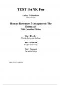 Test Bank For Management of Human Resources The Essentials, 5th Edition by Gary Dessler, Nita Chhinzer, Gary L. Gannon Chapter 1-13