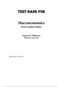 Test Bank For Macroeconomics, Canadian Edition, 6th Edition by Stephen D. Williamson Chapter 1-18.