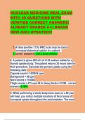 NUCLEAR MEDICINE REAL EXAM WITH 40 QUESTIONS WITH VERIFIED CORRECT ANSWERS&vert; ALREADY GRADED A&plus;&vert;&vert; BRAND NEW 2023 UPDATED&excl;&excl;&excl;
