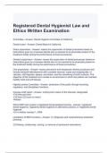 Registered Dental Hygienist Law and Ethics Written Examination Exam Questions and Answers