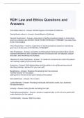 RDH Law and Ethics Questions and Answers 100&percnt; correct