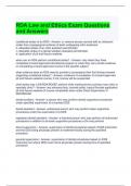 RDA Law and Ethics Exam Questions and Answers 2024 - Graded A