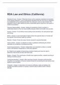 RDA Law and Ethics &lpar;California&rpar; Exam with 100&percnt; correct Answers