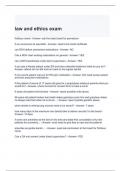 law and ethics exam questions with correct answers 2024
