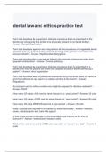dental law and ethics practice test 100&percnt; solved