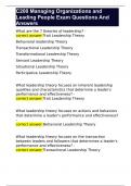 C200 Managing Organizations and Leading People Exam Questions And Answers 