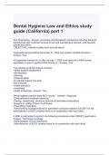 Dental Hygiene Law and Ethics study guide &lpar;California&rpar; part 1 Questions and Answers