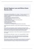 Dental Hygiene Law and Ethics Exam Review &lpar;CA&rpar; Questions and Answers