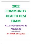 2022 COMMUNITY HEALTH HESI EXAM