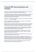Forestry RPF Exam Questions and Answers 100&percnt; correct