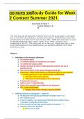 OB NURS 306Study Guide for Week 2 Content Summer 2021.