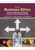 Solution Manual for Business Ethics Decision Making for Personal Integrity & Social Responsibility&comma; 5th Edition By Laura Hartman&comma; Joseph DesJardins and Chris MacDonald 